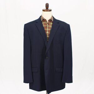 Antonio Parillo 56L Navy Blazer Sport Coat Jacket 2-Button Solid T969
